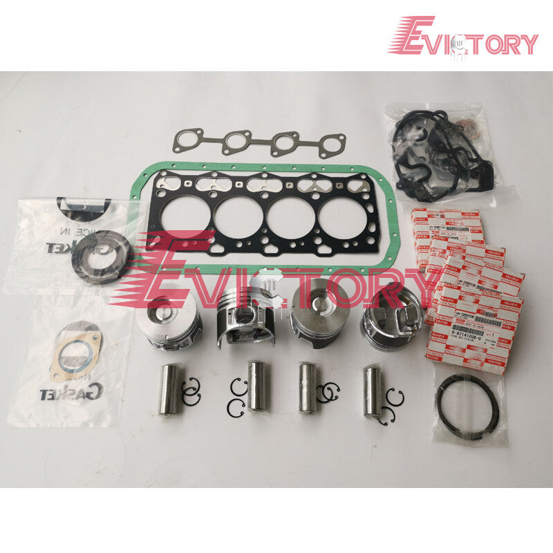 For Isuzu 4LE1 rebuild overhaul kit piston ring oversized +.50 gasket bearing