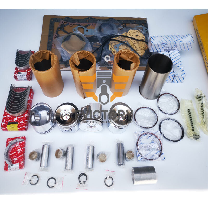 For CUMMINS forklift excavator B3.3T QSB3.3 rebuild overhaul kit 8 valves