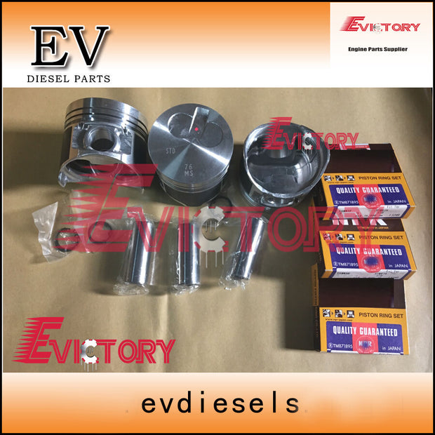 For YANMAR 3TNV76 oversize rebuild kit piston ring +0.50mm gasket bearing