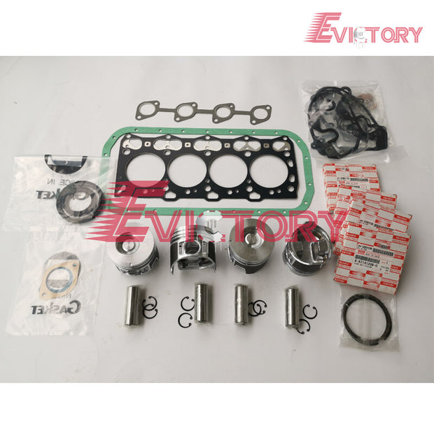 For Isuzu 4LE1 rebuild overhaul kit piston ring oversized +.50 gasket bearing