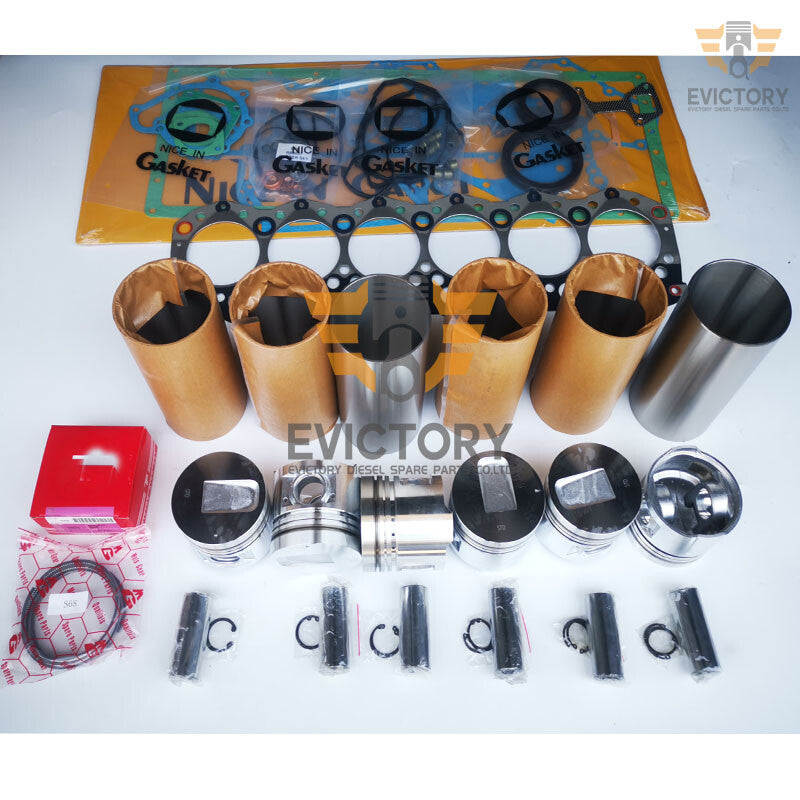 For Mitsubishi forklift S6S rebuild kit piston+ring+liner+gasket+brgs+valve+guid