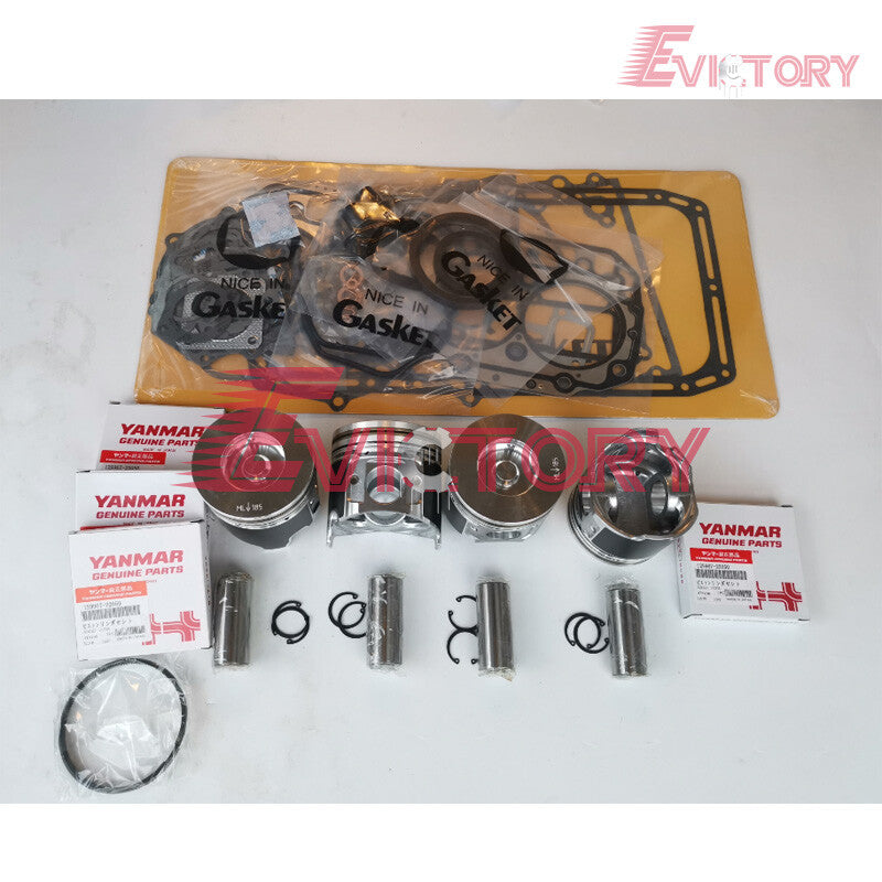 for Yanmar 4TNV98 4TNV98T rebuild kit Piston liner + full complete gaskets brgs