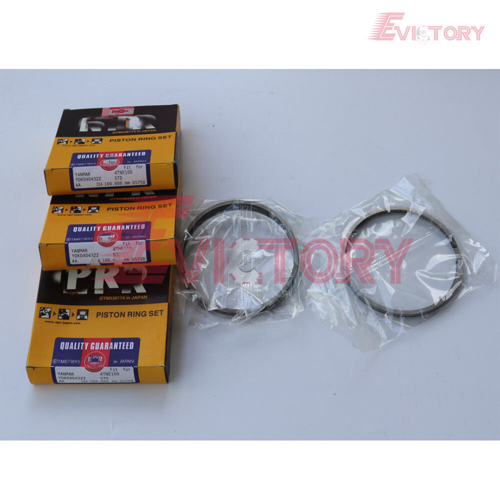 For YANMAR 3TN100E 3TN100 rebuild kit pistong ring overhaul kit gasket bearing