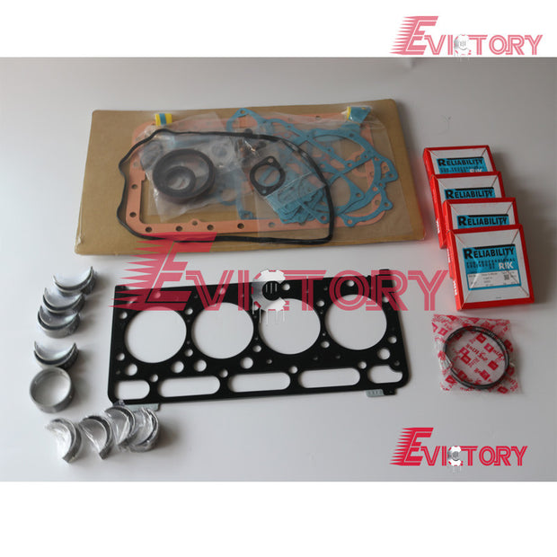 For Kubota V2203M V2203DI V2203 rebuild kit piston ring + bearing + gasket
