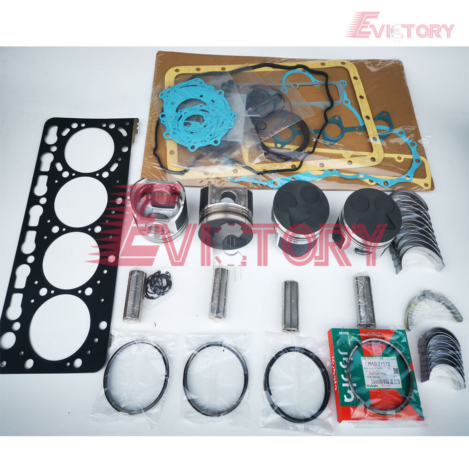 For Kubota V3600T V3600 V3600DI overhaul rebuild kit piston liner gasket bearing