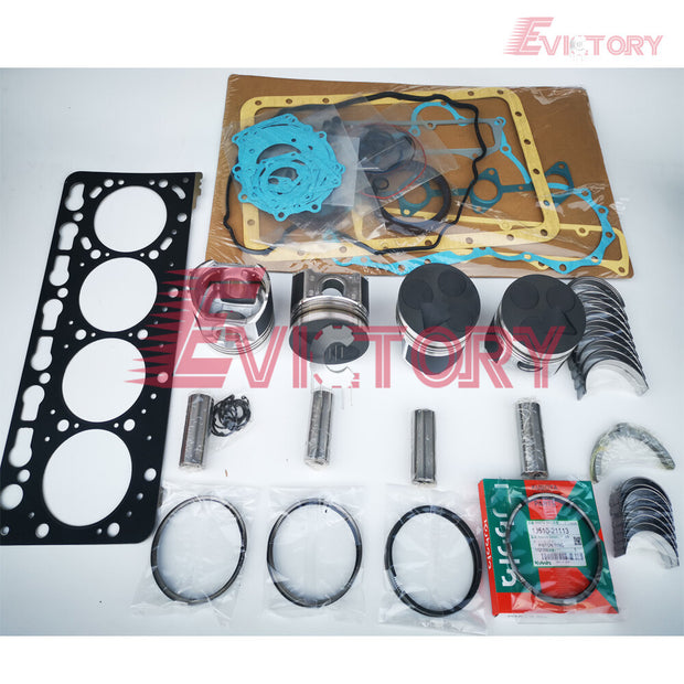 For Kubota V3600T V3600 V3600DI overhaul rebuild kit piston liner gasket bearing