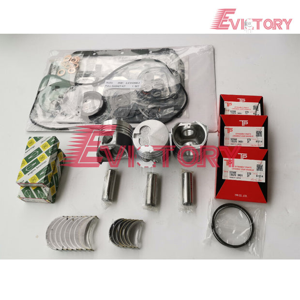 For Isuzu 3KB1 overhaul rebuild kit piston ring head gasket main conrod bearing