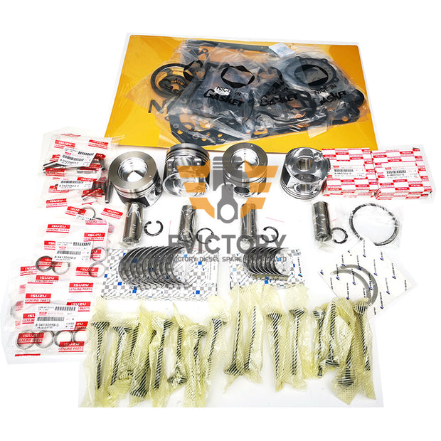 For Isuzu 4JJ1-T 4JJ1 rebuild kit piston ring gasket bearing valve guide