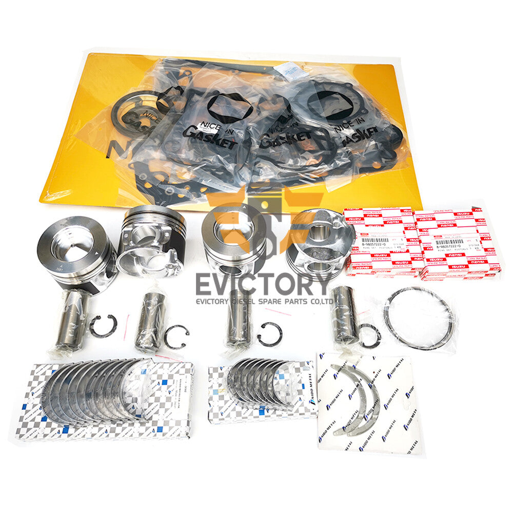 For Isuzu 4JJ1 Engine Overhaul Rebuild Kit Water oil pump valve con rod
