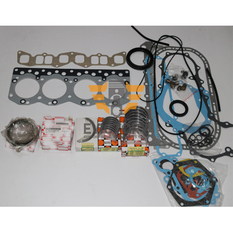 For ISUZU forklift C240 rebuild kit piston ring gasket bearing + 8pcs valve