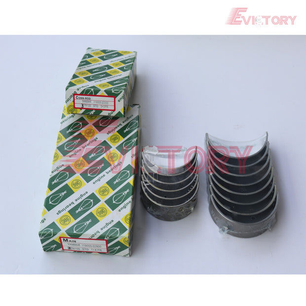 For YANMAR 3TN100E 3TN100 rebuild kit pistong ring valves gasket bearing