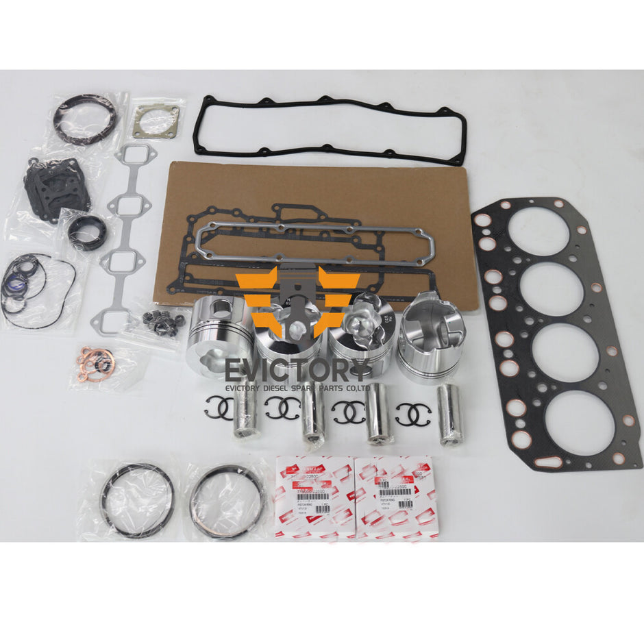 For Yanmar 4TNE100 4TN100 Overhaul Rebuild Kit Piston ring gasket bearing