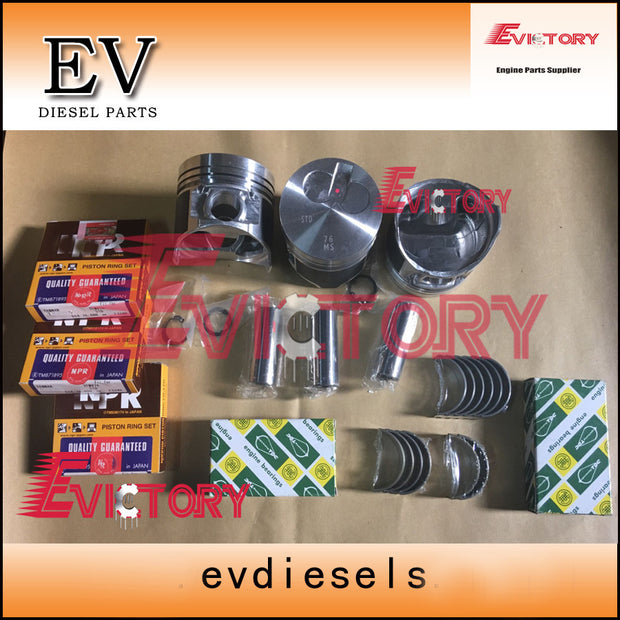 FOR YANMAR 3TNV76 rebuild kit Oversize piston and ring +0.50 gasket bearing