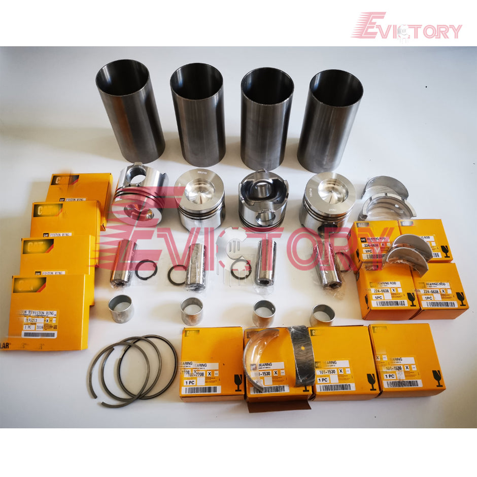 For Caterpillar 3044 3024 3024C 3114 engine rebuld kits - pistons ring liner bearing gasket set