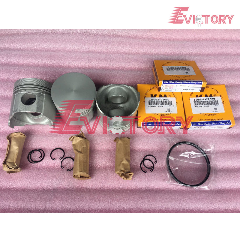 for Yanmar 3T84 3D84-1 3D84-2 Repair Parts: Cylinder Liner Kits, Gaskets, Head & Crankshaft