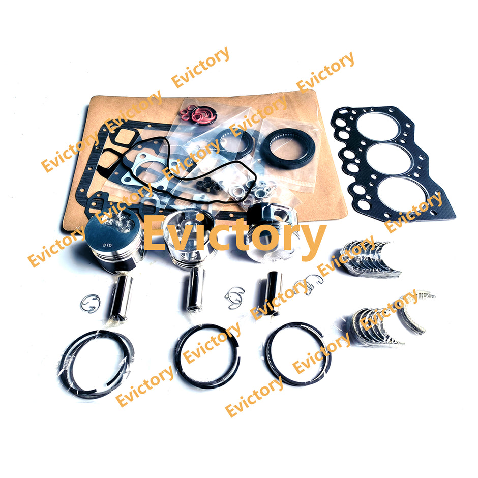 for Yanmar Diesel Engine Parts 3TNE72 3TN72E 3D72E oversized 0.50mm piston kits bearing gaskets