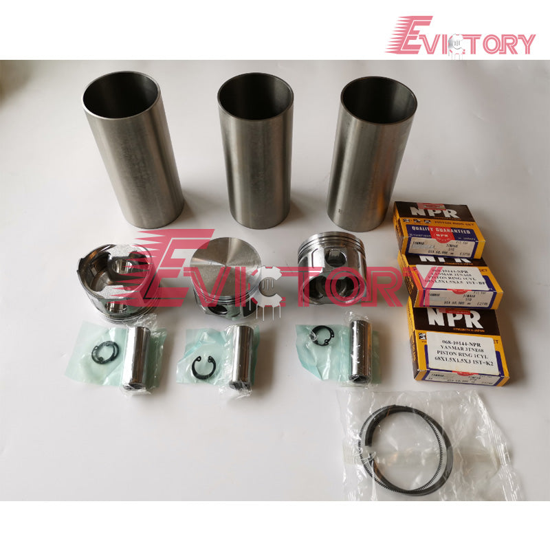 3D68E 3TNE68 TK374 Overhaul Kits + Cylinder Head for Yanmar  Engine Rebuild