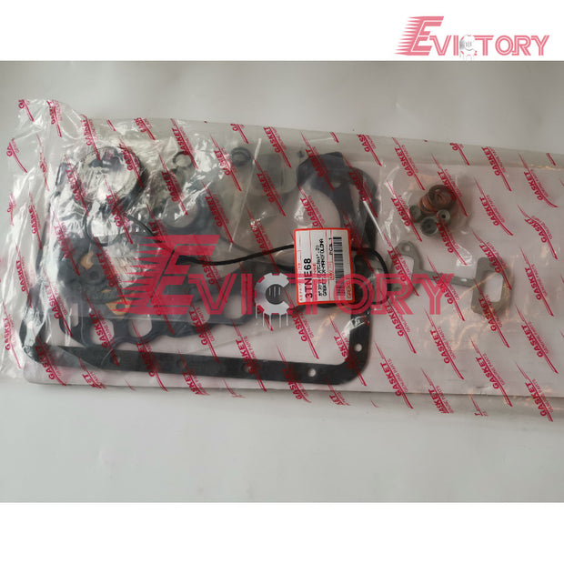 oversized 0.50mm engine overhaul kits for Yanmar 3TNE68 3TN68E 3D68E piston kits + ring + bearing + gaskets