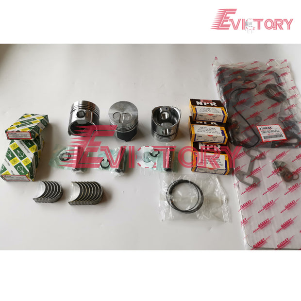 oversized 0.50mm engine overhaul kits for Yanmar 3TNE68 3TN68E 3D68E piston kits + ring + bearing + gaskets