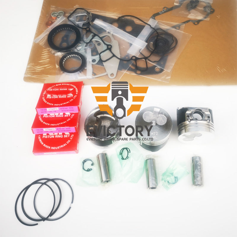 3TNM72 3TNM74 Cylinder Head Engine Rebuild Kits for Yanmar