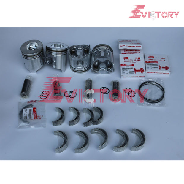 For Yanmar 4TNE98 4D98E 0.50mm Oversized Overhaul Kits - pistons ring gaskets bearing