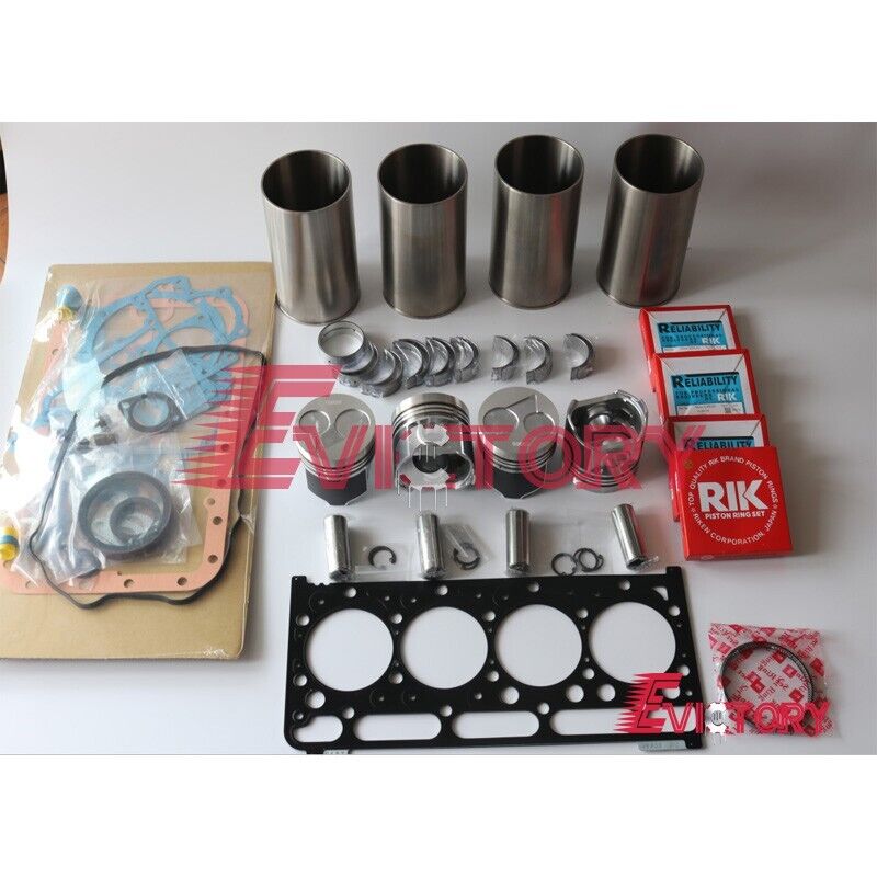 For KUBOTA V2203 rebuild overhaul kit piston liner gasket bearing + 8 pcs valves