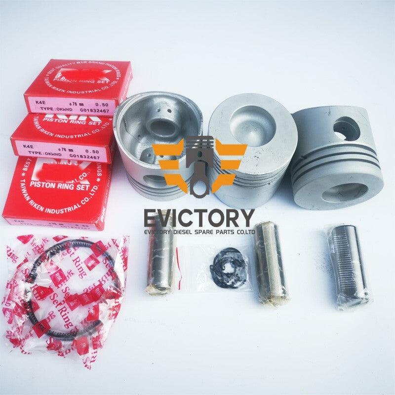 for Mitsubishi parts K3E repair kit piston ring cylinder head gasket kit