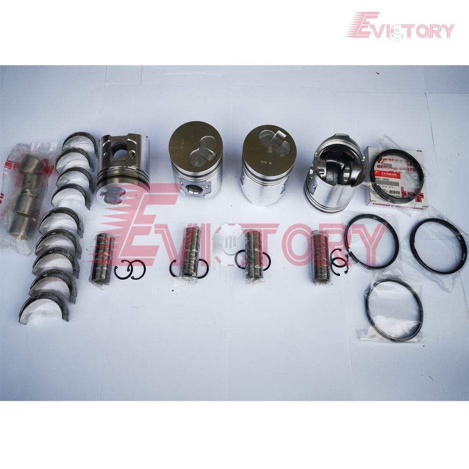 For Yanmar 4D98E 4TNE98 overhaul rebuild kit Piston ring head gasket bearing