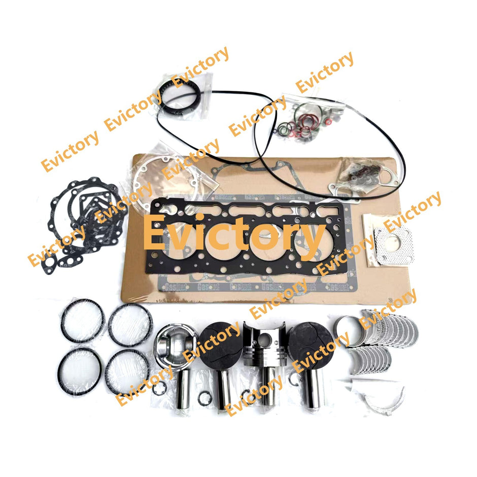 For kubota V1205 rebuild kit piston ring liner overhaul gasket all bearings