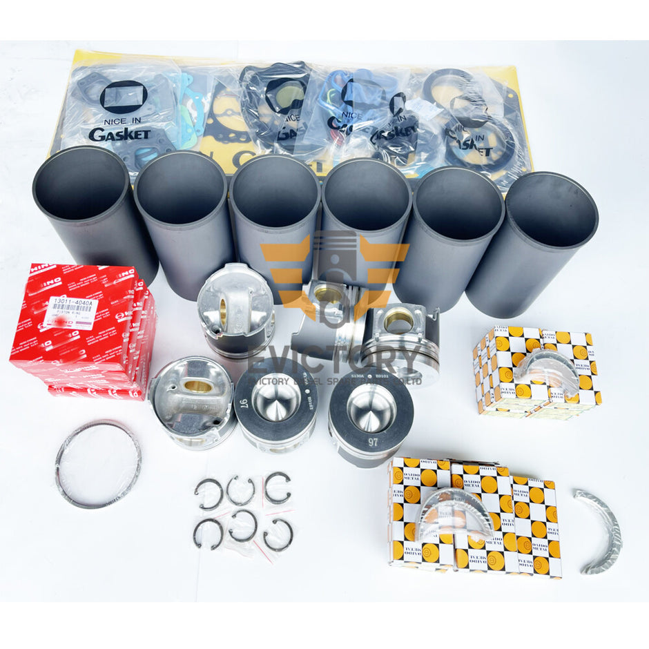 For Hino J08ET J08E rebuild overhaul kit + valve +guide + piston liner gasket