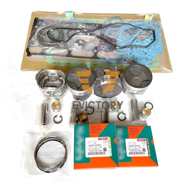 For KUBOTA V2403 Crankshaft engine rebuild kit piston ring cylinder gasket brgs