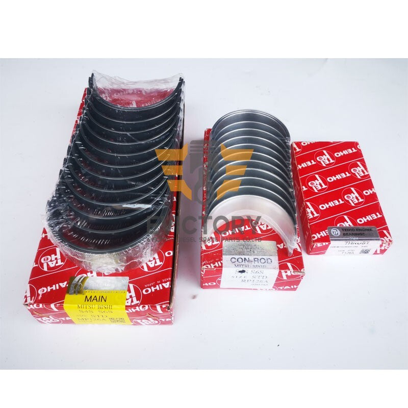 For MITSUBISHI S6S rebuild kit piston with ring gasket bearing + 12pcs valve