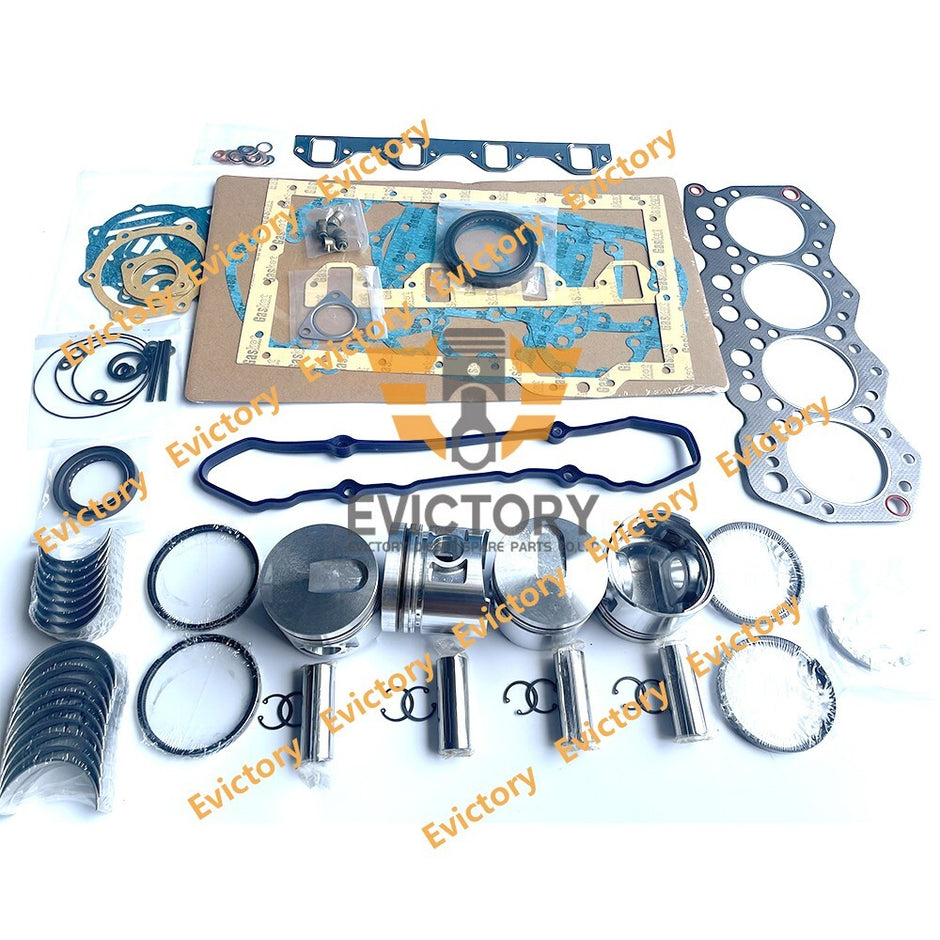 S4E S4E2 rebuild kit valve guide + piston ring gasket bearing for Mitsubishi