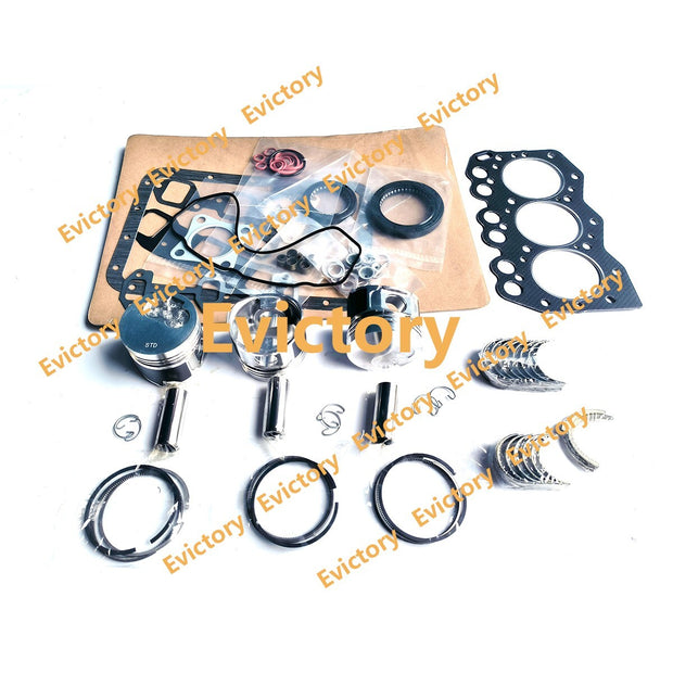 For Yanmar 3TN66 3TN66UJ overhaul kit valves + piston + ring+ bearing + gasket