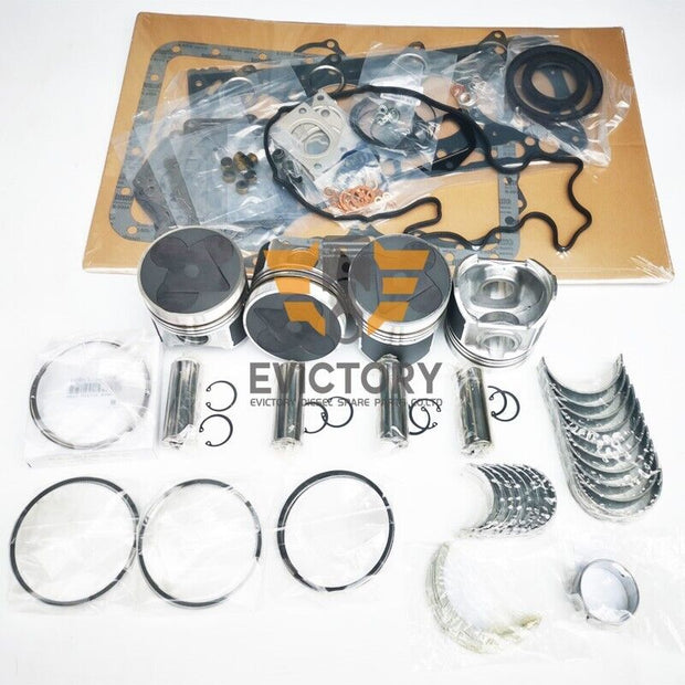 For KUBOTA 12V V3300T V3300 rebuild kit piston ring gasket bearing + 1pc conrod