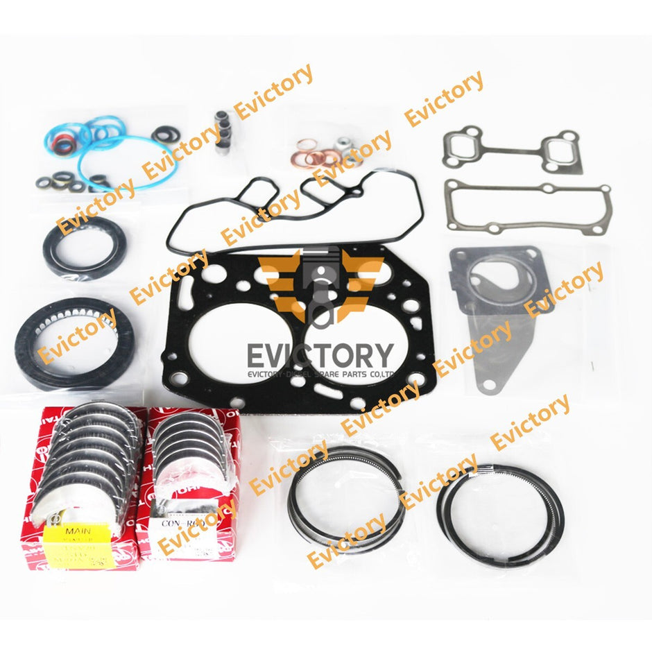 For YANMAR 2D70E 2TNV70 rebuild kit piston ring + engine bearings + head gasket