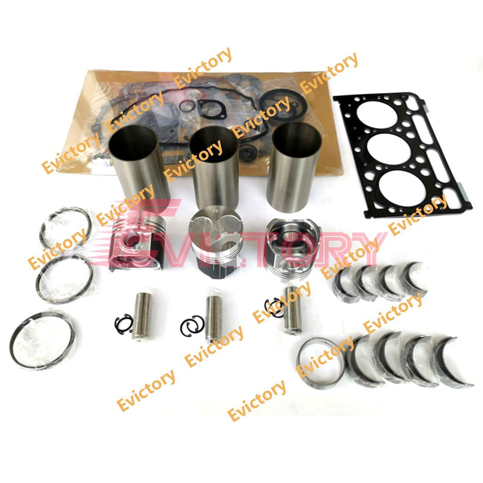 For kubota D1503 rebuild kit complete gasket bearing valves piston ring liner
