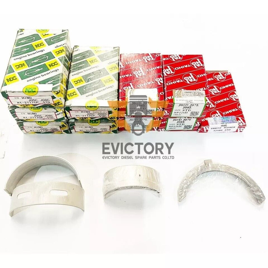 J08ET J08E rebuild Overhaul Kit Piston ring big small bearing For Hino Engine