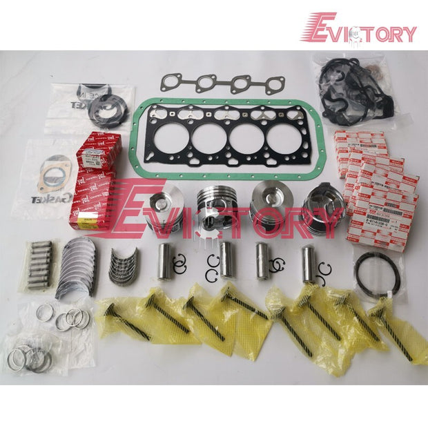 For ISUZU 4LE2X 4LE2 overhaul rebuild engine kit + valve+ guide + piston gasket