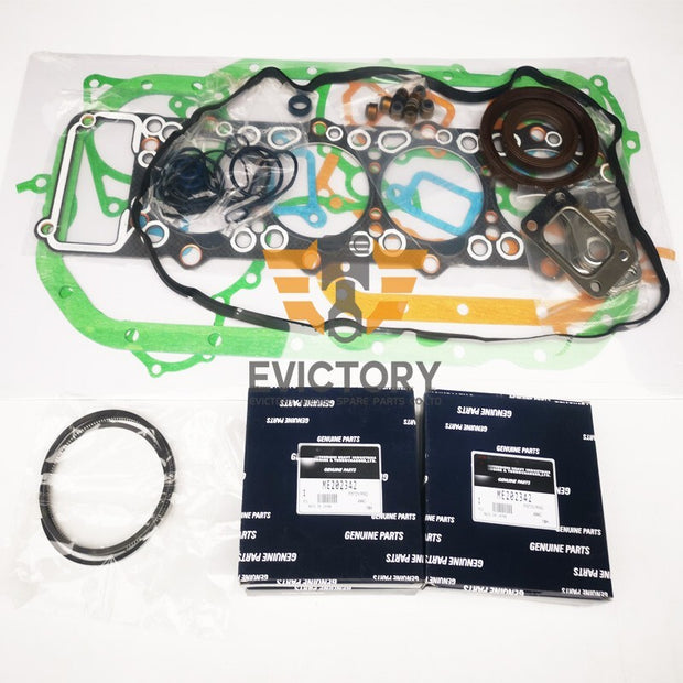 For MITSUBISHI truck 4M40T 4M40 rebuild parts piston ring + full gasket kit
