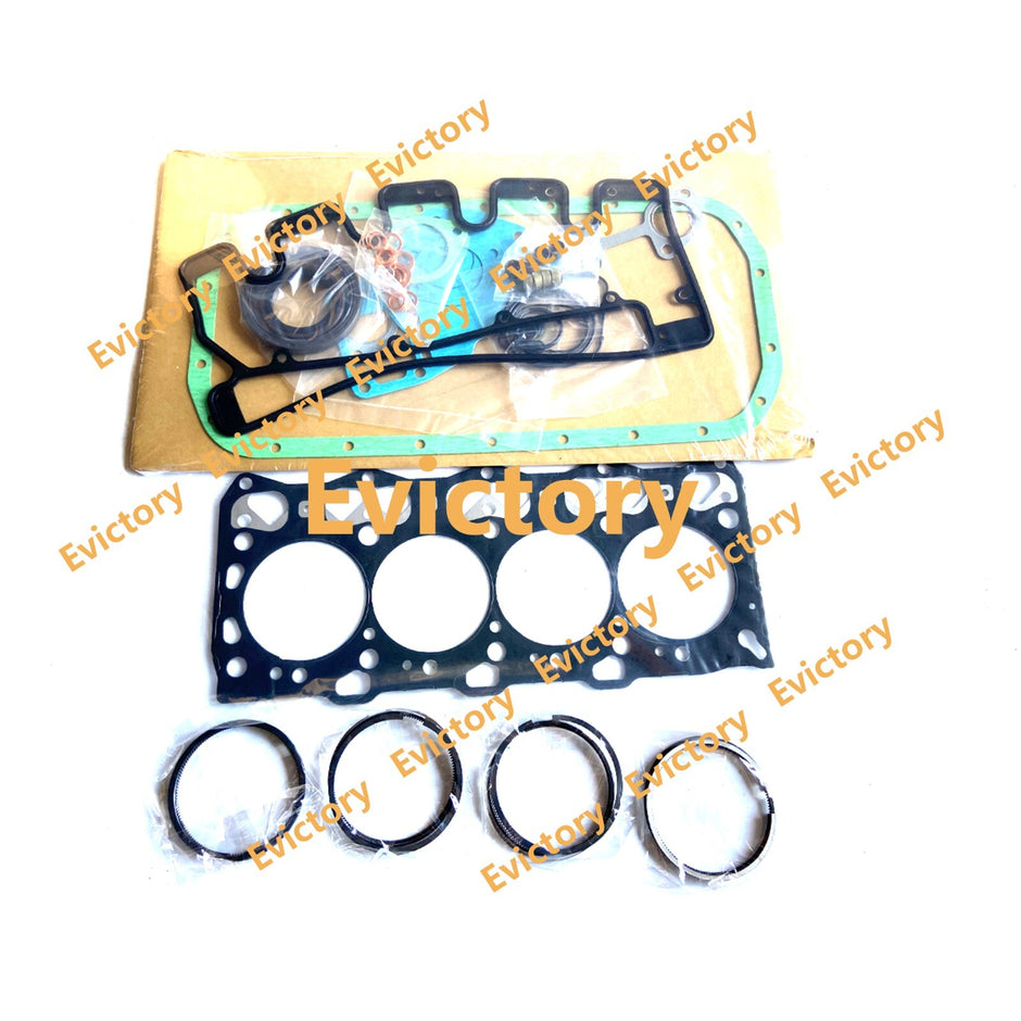 4LE1 rebuild kit piston ring + full complete gasket kit for Isuzu engine