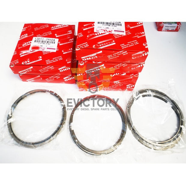 J08ET J08E piston ring + main big small bearing For Hino Engine rebuild Kit