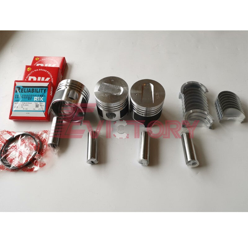 For Mitsubishi gasket bearing S3L S3L2 S3L-2 rebuild kit piston ring + 1 con rod