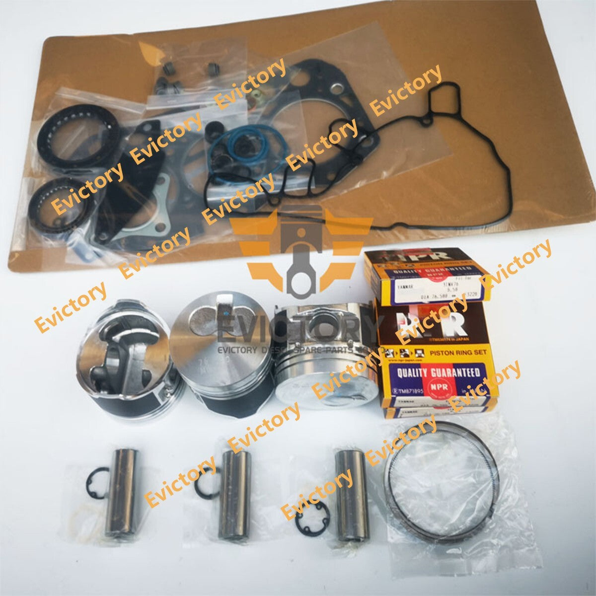 For Yanmar 3YM30 rebuild kit piston + ring + overhaul gasket kit