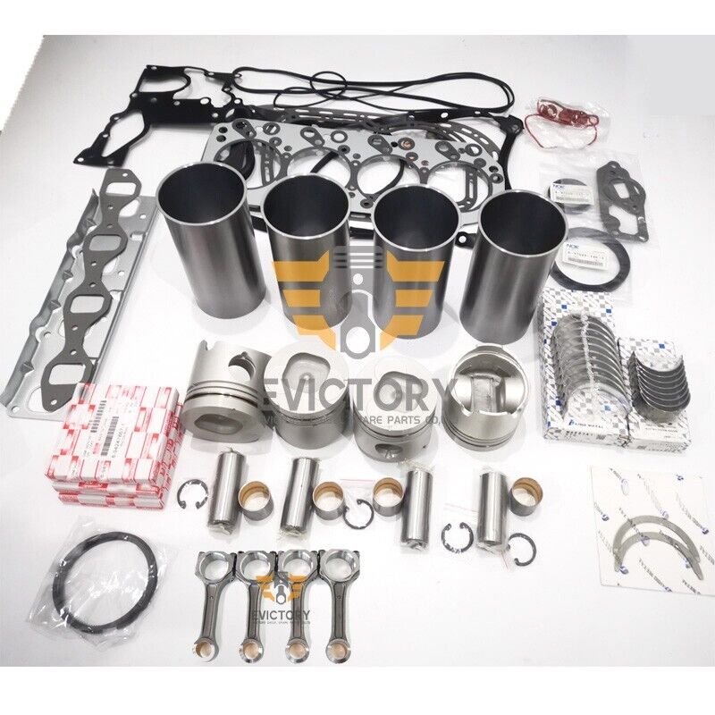 For Isuzu 4JB1-T 4JB1T rebuild kit connecting rod + piston liner bearing gasket