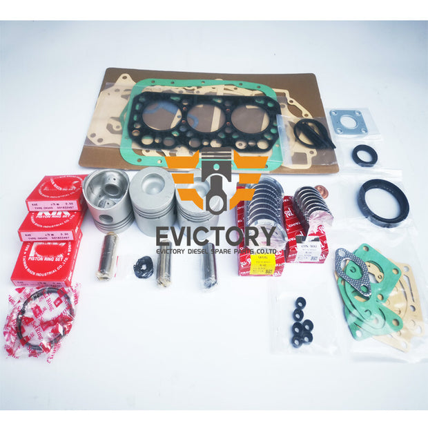 for Mitsubishi K3E rebuild overhaul kit gasket piston liner main conrod bearing