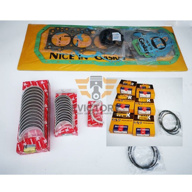 For Isuzu 6BG1-TC 6BG1T rebuild kit piston ring main conrod gasket all bearing