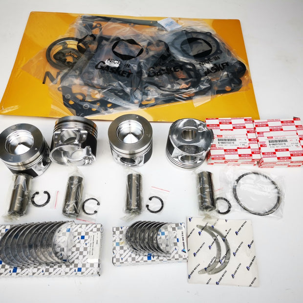 For Isuzu 4JJ1 4JJ1T 4JJ1-T overhaul rebuild kit piston + 1pc connecting rod