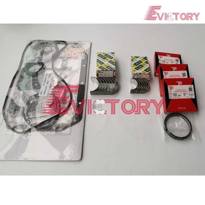 For Isuzu 3KB1 rebuild overhaul kit + piston ring + all bearings + full gaskets