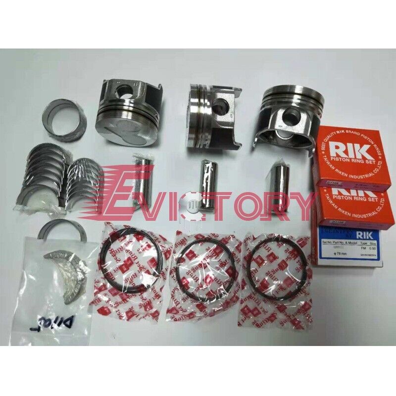 For KUBOTA D1105 rebuild kit piston + main conrod bearing + piston ring set